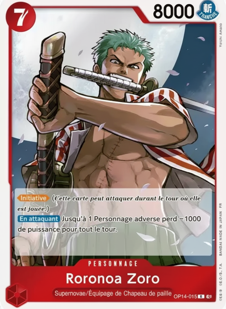 Roronoa Zoro Card (OP14-015-R)